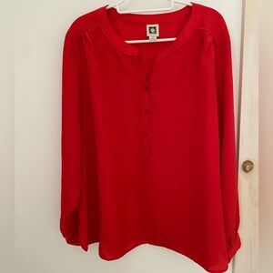 Anne Klein Red Blouse / Shirt Sz. 1X